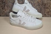 Womens VEJA CAMPO trainers runners white leather grey suede Logo Size UK 5 EU 38 (AT1)