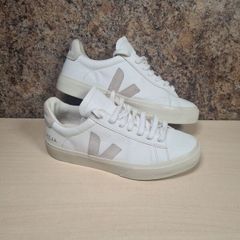 Womens VEJA CAMPO trainers runners white leather grey suede Logo Size UK 5 EU 38 (AT1)