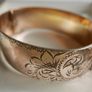 Antique Solid 1/20 9ct R.g. Rolled Gold Bangle With Safety Chain 50,4g Image 3