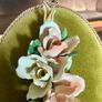 Vintage Pair Genuine Capo di monte 3D Porcelain Floral Wall Plaques with Label Image 6
