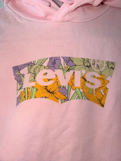 Levi's Floral Logo Pink Hoodie - Size M