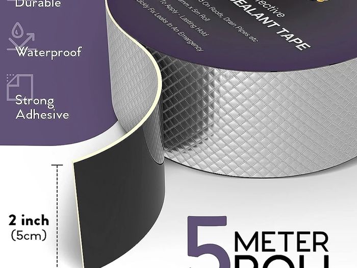 DIY Doctor Butyl Tape - Outdoor Use - Roof Sealant - Waterproof tape for Leaks - Repair Tape - Aluminium Foil 50mm x 5m