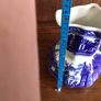 Large Flow Blue and White Water Jug Victorian Reproduction C1980s Image 6