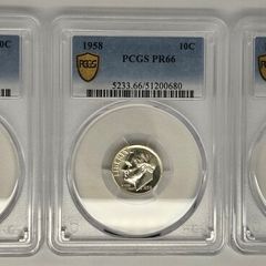 USA United States Silver Proof Roosevelt Dime PCGS PR66