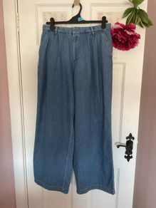 wide leg trouser jeans with pleated front size 12