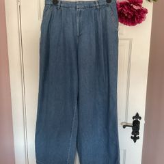 wide leg trouser jeans with pleated front size 12