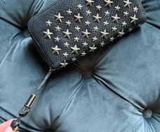 Jimmy Choo genuine soft leather studded wallet cost 320.00