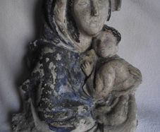 Antique Madonna & Child Wall Hanging figure - 11 3/4" High