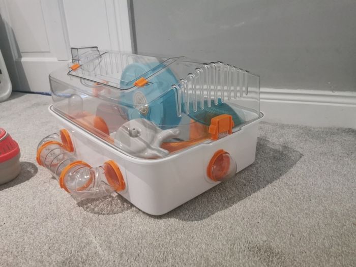 hamster cage and accessories