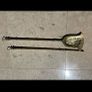 Stained glass vintage fire screen & brass accessories Image 2