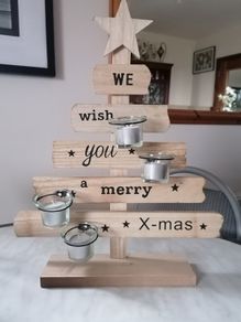 Christmas Wooden Tealight Holder