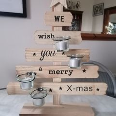 Christmas Wooden Tealight Holder