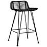 Bar Chairs 2 pcs Black Rattan Image 2
