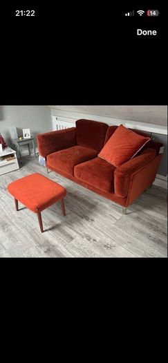 burnt orange couch