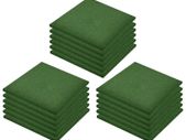 Fall Protection Tiles 18 pcs Rubber 50x50x3 cm Green