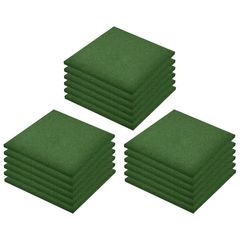 Fall Protection Tiles 18 pcs Rubber 50x50x3 cm Green