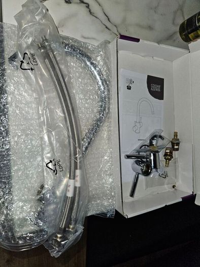 Amsel twin lever kitchen mixer tap basically brand new except the knobs and handles