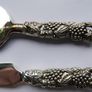 Vintage Silver Plated 3 Piece Hostess Hors D'oeuvres Canapes Cocktail Party Set Grape Motif Image 4