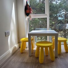 IKEA children's table and 3 matching stools.
