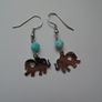 Handmade earrings, Elephant earrings, Gemstone earrings, Jewellery, Gift Image 2