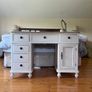 Large Country-Style Desk | 7 Drawers & Cupboard Image 2