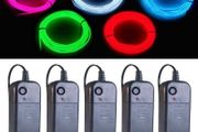 EL Wire 5 Colors, 9ft Neon Light Wire 5 Pack Noise Reduction with Battery Pack(Green, Blue, Red, White, Pink) for Halloween Decorations DIY Costume (FREE POSTAGE)