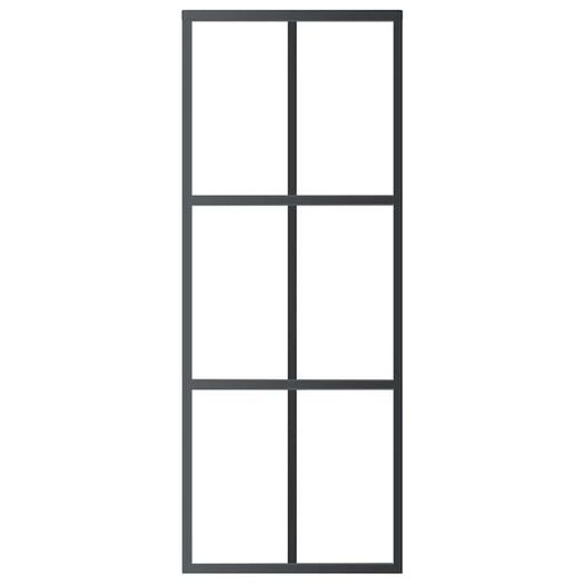 Sliding Door ESG Glass and Aluminium 76x205 cm Black