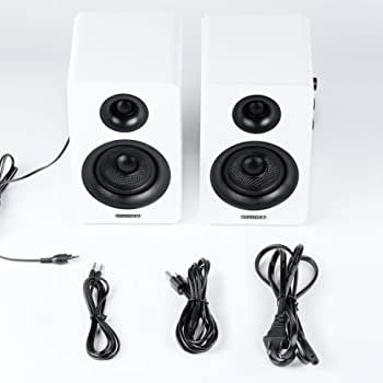 Active Bluetooth 5.0 Bookshelf Speakers  60W Carbon Fiber Speaker Unit Built-in 24bit DAC  Dynamic 3D Surround Sound 2.0 Computer PC Monitor Gaming Speakers AVAILABLE IN BLACK OR WHITE (FREE POSTAGE)