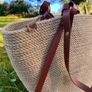 Handmade Tote Bag with Leather Straps Image 2