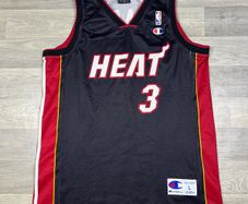 Vintage Champion Miami Heat Dwayne Wade NBA Basketball Jersey Shirt Mens Large
