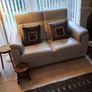 Stunning Harvey Norman Cream Italian Leather Two Seater Sofa & Recliner Image 8