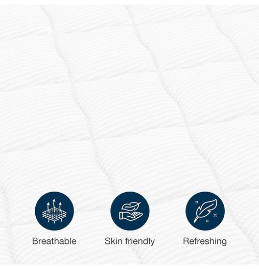 King Mattress, Memory Foam 7-Zone Pocket Spring hybrid Mattress 150x200x25cm, Medium Firm Feel for Pressure & Back Pain Relief, Motion Isolation, Mattress In a Box