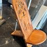 African hand-carved wooden savanna chair Image 3
