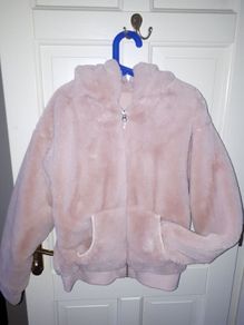 Dusty Pink Fur Hooded Jacket  size 31/32