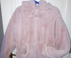 Dusty Pink Fur Hooded Jacket  size 31/32