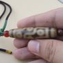 Vintage 9 Eyes Himalayan Tibetan Agate Dzi Bead Amulet Pendant Necklace Image 4