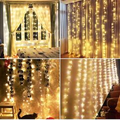 200 LED Curtain Lights,3M x 2M USB Powered Curtain Fairy Lights 8 Lighting modes