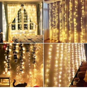 200 LED Curtain Lights,3M x 2M USB Powered Curtain Fairy Lights 8 Lighting modes