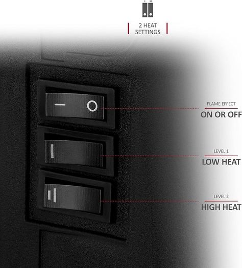 NEW SALE | Electric Fireplace Stove Heater 2000W with Fire Flame Effect, 2 Heat Settings, Adjustable Thermostat, Freestanding Portable Electric Log Wood Burner Effect