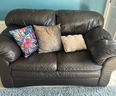Brown leather 2 seater sofa
