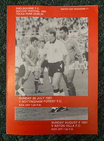 Very Rare 1991 Shelbourne Soccer Festival v Nottingham Forest & Aston Villa Programme