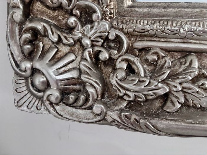 Vintage large champagne/silver mirror