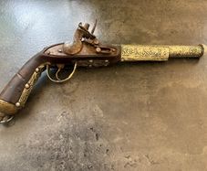 FINE REPLICA OF 18 th Century OTTOMAN Flintlock Pistol, horn inlay,non firing.