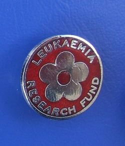 LEUKAEMIA RESEARCH FUND (Blood Cancer UK) - fund-raiser enamel badge (1960's)