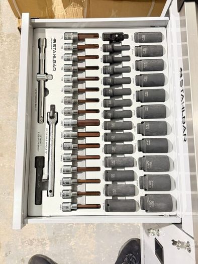 41" Stahlbar 7 Drawer Tool Box - Fully Loaded With Tools + Side Cabinet