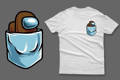 Brown impostor in the pocket among us t-shirt imposter among us t-shirt impostor t-shirt