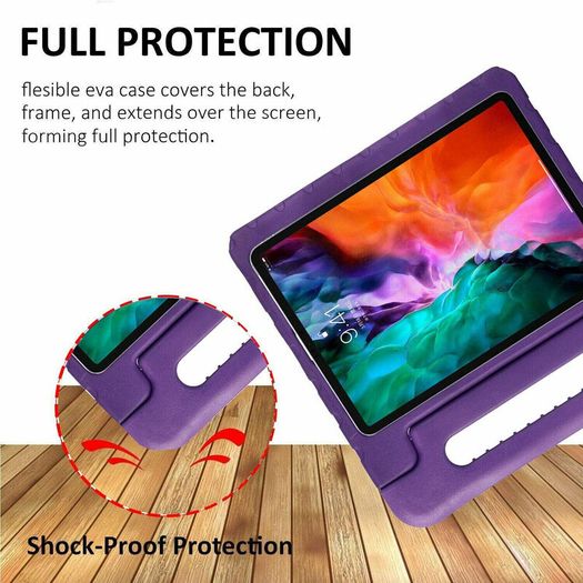 For Apple iPad Pro 12.9" 2020 Kids Case Shockproof Cover With Stand Purple