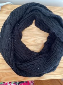 Snood - Black Knitted with Sequins