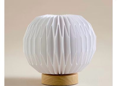 Asda Origami Paper Table Lamp With Wood-Effect Base