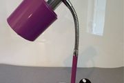 Retro Vintage petit goose necked purple desk light c1970